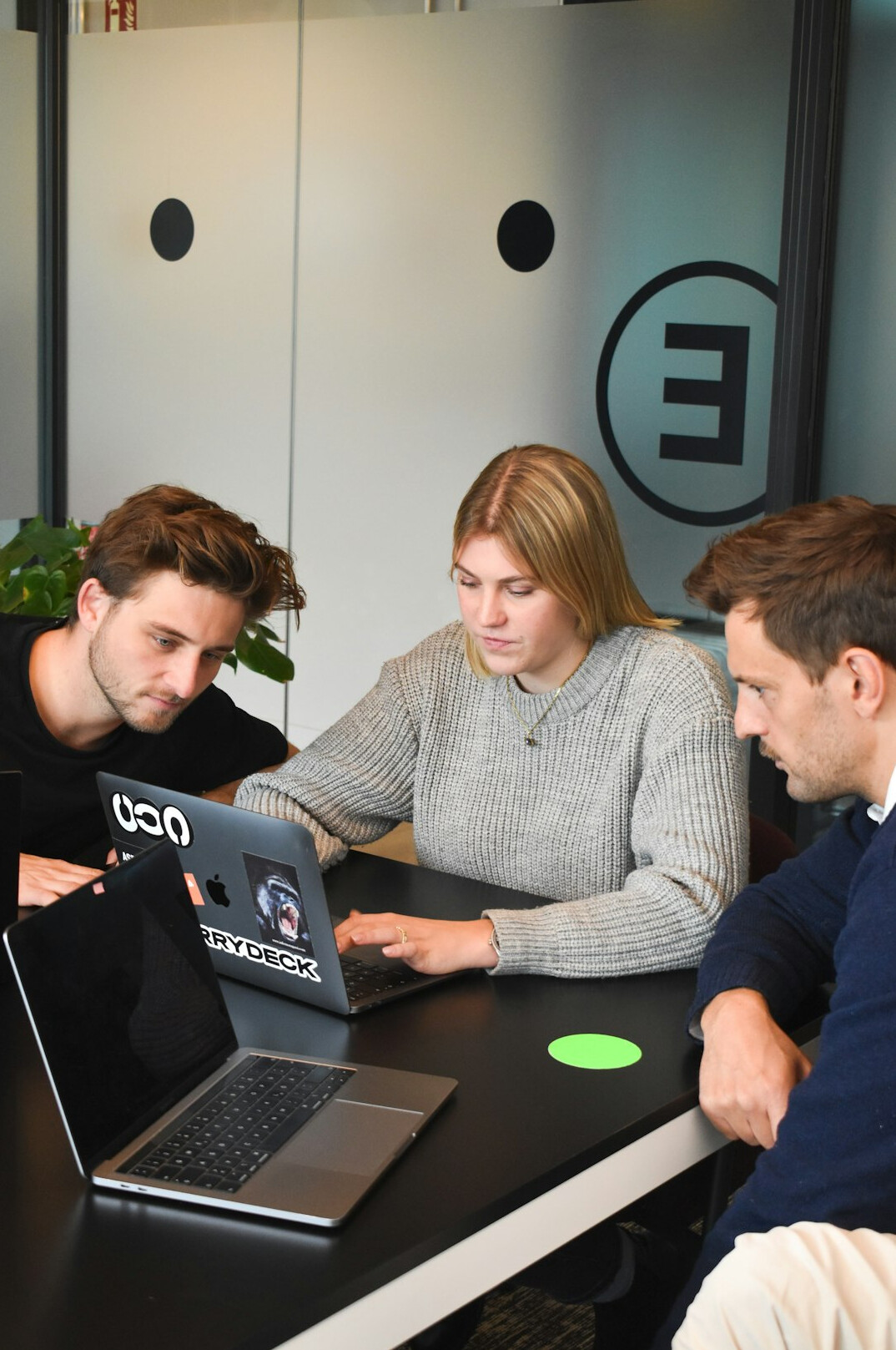 team collaborating on project